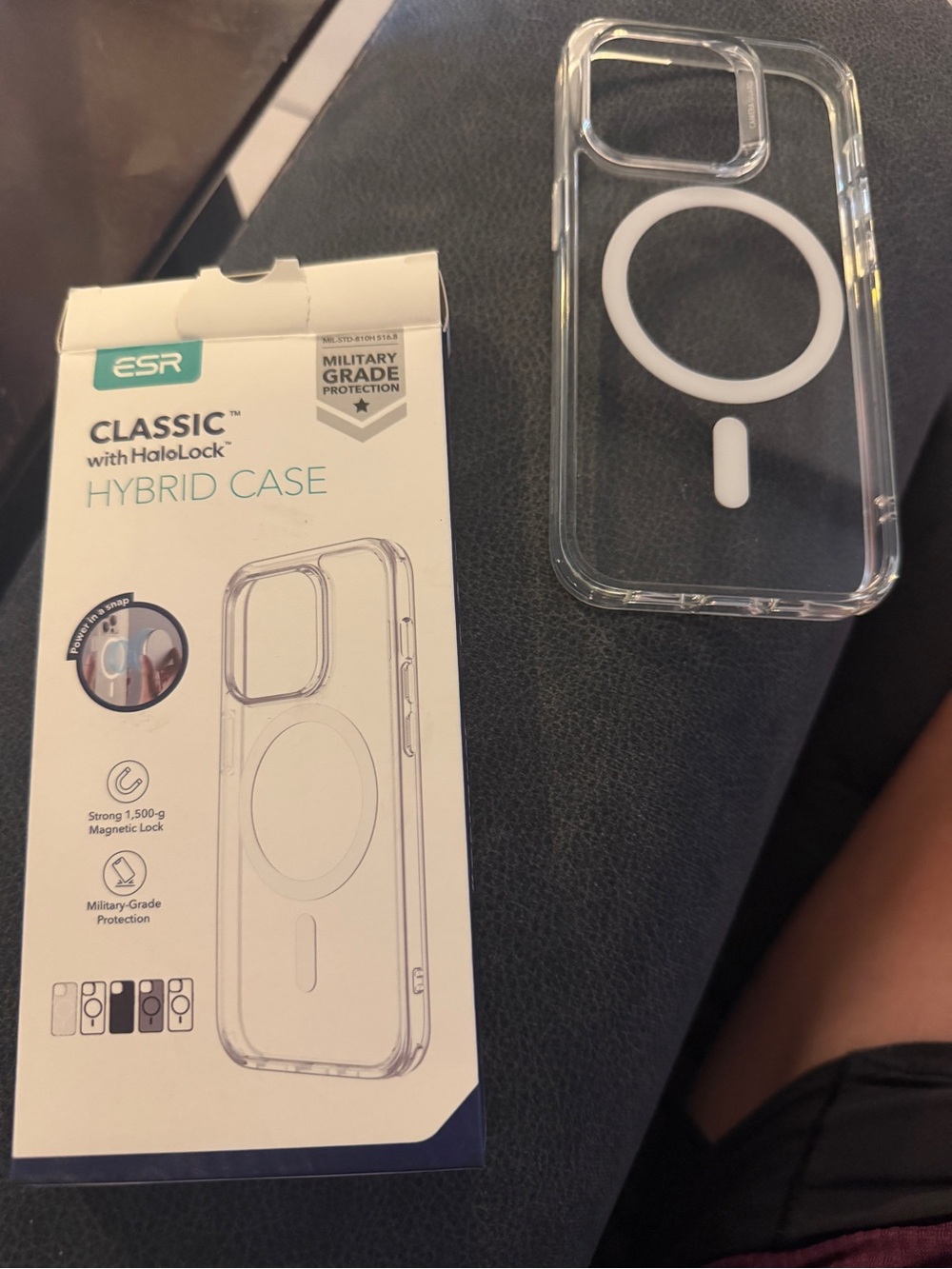 adidas Clear Phone Case with White Magnetic Ring